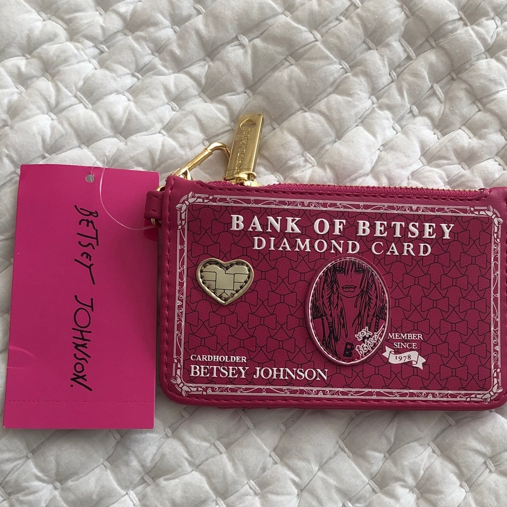 Betsey Johnson azalea rosebud xomini Cardholder with Gold Details